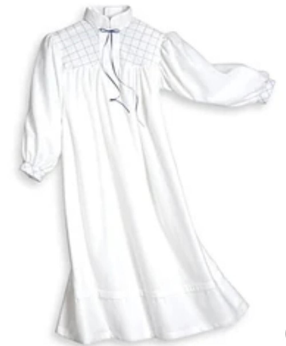 American Girl Child's Large Dress Like Kristen's Night Gown White Blue Bow